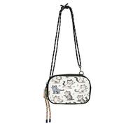 Lyeorm Cute Dancing Cats Crossbody Bags for Women Cell Phone Wallet Purses Small Shoulder Bag with Adjustable Shoulder Strap