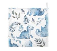 Lyeorm Cute Dinosaurs Baby Washcloths, Soft and Absorbent Wash Cloths, Baby Bath Towel, Face Towel for Newborns, Infants, 5 Pack, 12x12 inches