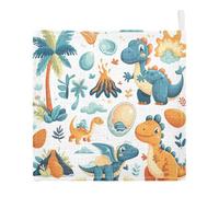 Lyeorm Cute Dinosaurs Baby Washcloths, Soft and Absorbent Wash Cloths, Baby Bath Towel, Face Towel for Newborns, Infants, 3 Pack, 12x12 inches