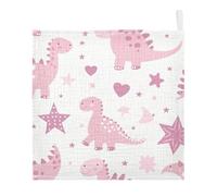 Lyeorm Cute Dinosaurs Baby Washcloths, Soft and Absorbent Wash Cloths, Baby Bath Towel, Face Towel for Newborns, Infants, 3 Pack, 12x12 inches