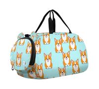 Lyeorm Cute Dogs Kids Duffle Bag, Overnight Travel Sport Gym Bags with Shoe Compartment for Boys & Girls