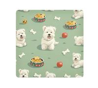 Lyeorm Cute Dogs Self-Adhesive Magic Cloth Makeup Bag Portable Cosmetic Bag Protective Wrap for Laptop Camera Lens, 13.8 X 13.8 Inch