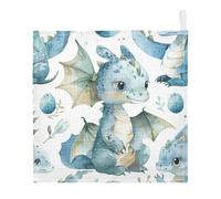 Lyeorm Cute Dragons Baby Washcloths, Soft and Absorbent Wash Cloths, Baby Bath Towel, Face Towel for Newborns, Infants, 5 Pack, 12x12 inches