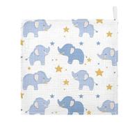 Lyeorm Cute Elephants Baby Washcloths, Soft and Absorbent Wash Cloths, Baby Bath Towel, Face Towel for Newborns, Infants, 3 Pack, 12x12 inches
