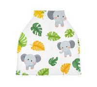 Lyeorm Cute Elephants Car Seat Covers for Babies Breathable Nursing Breastfeeding Cover Multi-Use Infant Carseat Canopy and Stroller Cover for Boys Girls