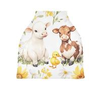 Lyeorm Cute Farm Animal Car Seat Covers for Babies Breathable Nursing Breastfeeding Cover Multi-Use Infant Carseat Canopy and Stroller Cover for Boys Girls