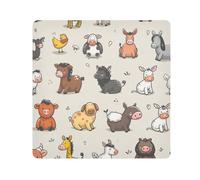 Lyeorm Cute Farm Animals Self-Adhesive Magic Cloth Makeup Bag Portable Cosmetic Bag Protective Wrap for Laptop Camera Lens, 21.7 X 21.7 Inch