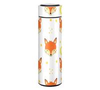 Lyeorm Cute Fox Insulated Water Bottle 17oz Reusable Double Walled Vacuum Stainless Steel Water Bottles, Leak Proof & BPA-Free