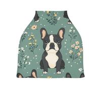 Lyeorm Cute French Dog Car Seat Covers for Babies Breathable Nursing Breastfeeding Cover Multi-Use Infant Carseat Canopy and Stroller Cover for Boys Girls