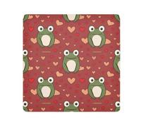 Lyeorm Cute Frog Self-Adhesive Magic Cloth Makeup Bag Portable Cosmetic Bag Protective Wrap for Laptop Camera Lens, 13.8 X 13.8 Inch