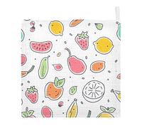 Lyeorm Cute Fruit Baby Washcloths, Soft and Absorbent Wash Cloths, Baby Bath Towel, Face Towel for Newborns, Infants, 5 Pack, 12x12 inches