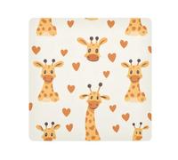 Lyeorm Cute Giraffe Heart Self-Adhesive Magic Cloth Makeup Bag Portable Cosmetic Bag Protective Wrap for Laptop Camera Lens, 13.8 X 13.8 Inch