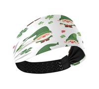 Lyeorm Cute Gnomes and Shamrocks Headbands for Women Non Slip Fashion Sports Hair Bands Soft Elastic Wide Hair Wrap for Workout Yoga Running