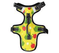 Lyeorm Cute Green Frogs Dog Harness Adjustable Soft Oxford Pet Vest No Pull Reflective Dog Vest Harness with Handle for Walking Training, S