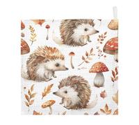 Lyeorm Cute Hedgehogs Baby Washcloths, Soft and Absorbent Wash Cloths, Baby Bath Towel, Face Towel for Newborns, Infants, 3 Pack, 12x12 inches