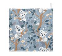 Lyeorm Cute Koala Baby Washcloths, Soft and Absorbent Wash Cloths, Baby Bath Towel, Face Towel for Newborns, Infants, 3 Pack, 12x12 inches