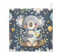Lyeorm Cute Koala Baby Washcloths, Soft and Absorbent Wash Cloths, Baby Bath Towel, Face Towel for Newborns, Infants, 5 Pack, 12x12 inches