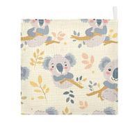 Lyeorm Cute Koala Baby Washcloths, Soft and Absorbent Wash Cloths, Baby Bath Towel, Face Towel for Newborns, Infants, 5 Pack, 12x12 inches