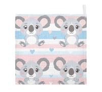 Lyeorm Cute Koala Baby Washcloths, Soft and Absorbent Wash Cloths, Baby Bath Towel, Face Towel for Newborns, Infants, 3 Pack, 12x12 inches