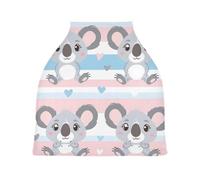 Lyeorm Cute Koala Car Seat Covers for Babies Breathable Nursing Breastfeeding Cover Multi-Use Infant Carseat Canopy and Stroller Cover for Boys Girls