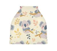 Lyeorm Cute Koala Car Seat Covers for Babies Breathable Nursing Breastfeeding Cover Multi-Use Infant Carseat Canopy and Stroller Cover for Boys Girls
