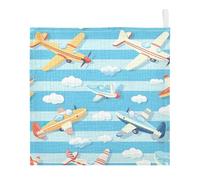 Lyeorm Cute Little Planes Baby Washcloths, Soft and Absorbent Wash Cloths, Baby Bath Towel, Face Towel for Newborns, Infants, 5 Pack, 12x12 inches