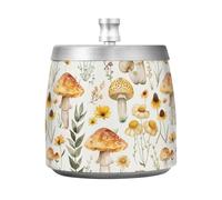 Lyeorm Cute Mushrooms Ashtray with Lid for Cigarette, Stainless Steel Windproof Smokeless Odorless Ash Tray for Home Office Patio Outdoor