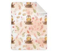 Lyeorm Cute Owl Baby Blanket for Boys Girls - Soft Warm Receiving Swaddle Blanket for Toddler Newborn Crib Stroller, 30 x 40 Inch