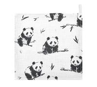 Lyeorm Cute Panda Baby Washcloths, Soft and Absorbent Wash Cloths, Baby Bath Towel, Face Towel for Newborns, Infants, 5 Pack, 12x12 inches