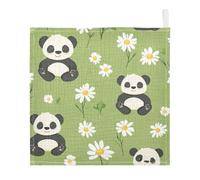 Lyeorm Cute Panda Baby Washcloths, Soft and Absorbent Wash Cloths, Baby Bath Towel, Face Towel for Newborns, Infants, 5 Pack, 12x12 inches