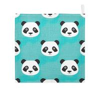 Lyeorm Cute Panda Baby Washcloths, Soft and Absorbent Wash Cloths, Baby Bath Towel, Face Towel for Newborns, Infants, 3 Pack, 12x12 inches