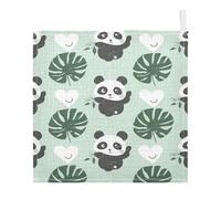 Lyeorm Cute Panda Baby Washcloths, Soft and Absorbent Wash Cloths, Baby Bath Towel, Face Towel for Newborns, Infants, 5 Pack, 12x12 inches