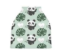Lyeorm Cute Panda Car Seat Covers for Babies Breathable Nursing Breastfeeding Cover Multi-Use Infant Carseat Canopy and Stroller Cover for Boys Girls