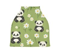 Lyeorm Cute Panda Car Seat Covers for Babies Breathable Nursing Breastfeeding Cover Multi-Use Infant Carseat Canopy and Stroller Cover for Boys Girls