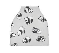 Lyeorm Cute Panda Car Seat Covers for Babies Breathable Nursing Breastfeeding Cover Multi-Use Infant Carseat Canopy and Stroller Cover for Boys Girls