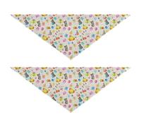 Lyeorm Cute Party Dog Bandanas 2PCS Washable Kerchief Scarf Reversible Triangle Bibs for Small Medium Large Dogs & Pet