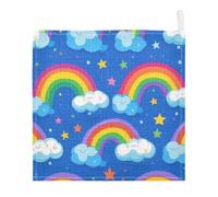 Lyeorm Cute Rainbow Baby Washcloths, Soft and Absorbent Wash Cloths, Baby Bath Towel, Face Towel for Newborns, Infants, 3 Pack, 12x12 inches