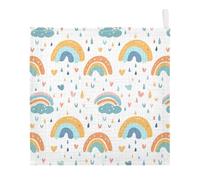 Lyeorm Cute Rainbow Baby Washcloths, Soft and Absorbent Wash Cloths, Baby Bath Towel, Face Towel for Newborns, Infants, 5 Pack, 12x12 inches