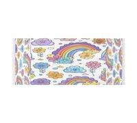 Lyeorm Cute Rainbow Washer and Dryer Covers for the Top, Fridge Dust Cover, Waterproof Washing Machine Cover with Storage Pocket for Kitchen Laundry Home