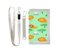 Lyeorm Cute Sleeping Lions Trifold Wallet, Slim Canvas Outdoor Wallet with Coin Pocket for Men and Women