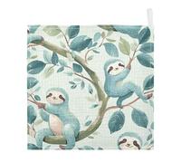 Lyeorm Cute Sloths Baby Washcloths, Soft and Absorbent Wash Cloths, Baby Bath Towel, Face Towel for Newborns, Infants, 3 Pack, 12x12 inches