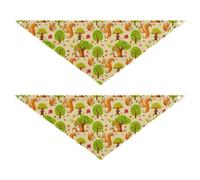 Lyeorm Cute Squirrels Dog Bandanas 2PCS Washable Kerchief Scarf Reversible Triangle Bibs for Small Medium Large Dogs & Pet