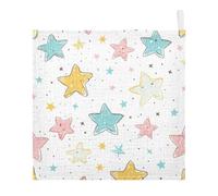 Lyeorm Cute Stars Baby Washcloths, Soft and Absorbent Wash Cloths, Baby Bath Towel, Face Towel for Newborns, Infants, 3 Pack, 12x12 inches