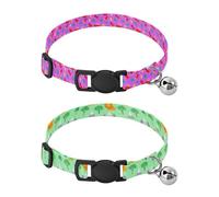 Lyeorm Cute Teapots Cute Sleeping Lions Dog Collar 2 Pack Pet Cat Collar with Bells & Adjustable Buckle for Small Dogs Cats