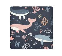 Lyeorm Cute Whales Self-Adhesive Magic Cloth Makeup Bag Portable Cosmetic Bag Protective Wrap for Laptop Camera Lens, 21.7 X 21.7 Inch