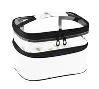 Lyeorm Dandelion Double Layer Makeup Bag with Clear Top & Handle