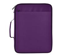Lyeorm Dark Grape Purple Accordion File Organizer with 3 Ring Binder 7 Pocket Expanding File Folders with Labels Zipper Binder Bag for Letter A4 Files, Holds 500 Sheets