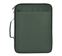 Lyeorm Dark Olive Green Accordion File Organizer with 3 Ring Binder 7 Pocket Expanding File Folders with Labels Zipper Binder Bag for Letter A4 Files, Holds 500 Sheets