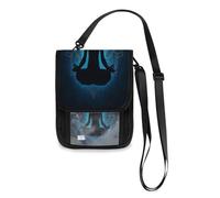 Lyeorm Dark Silhouette Mandala Travel Neck Wallet RFID Blocking Travel Document Organizer Pouch Lightweight Passport Holder Wallet for Men and Women