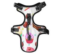 Lyeorm Delicious Desserts Dog Harness Adjustable Soft Oxford Pet Vest No Pull Reflective Dog Vest Harness with Handle for Walking Training, M
